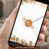 Convite de casamento terracota interativo com envelope digital, flores em tons terrosos e lacre sofisticado.