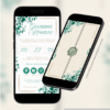 Convite digital interativo de casamento verde esmeralda com envelope digital e botões de localização, site dos noivos e confirmação de presença exibido em dois celulares.