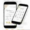 convite interativo de casamento com floral dourado e manual do convidado.