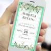 lembrete de casamento verde menta com flores e design delicado para envio digital.