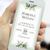 lembrete digital de casamento verde oliva com flores e design elegante.