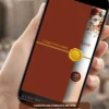 Convite para casamento terracota interativo com envelope digital exibido em smartphone, com envelope digital e design elegante para enviar pelo WhatsApp.